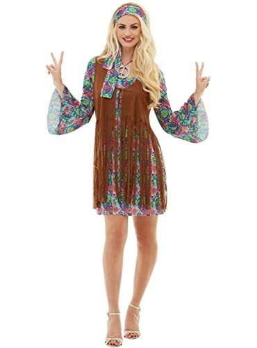 Funidelia | Hippie Kostüm für Damen Größe 3XL De Jaren '60, Hippie, Flower Power, Berufe - Farben: Bunt, Zubehör für Kostüm - Lustige Kostüme für Deine Partys von Funidelia