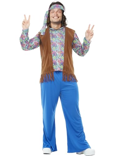 Funidelia | Hippie Kostüm für Herren De jaren '60, Hippie, Flower power, Berufe - Kostüm für Erwachsene & Verkleidung für Partys, Karneval & Halloween - Größe 3XL - Bunt Funidelia | Hippie Kostüm für Herren De jaren '60, Hippie, Flower power, Berufe - Kostüm für Erwachsene & Verkleidung für Partys, Karneval & Halloween - Größe 3XL - Bunt von Funidelia