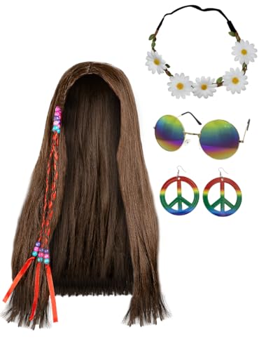Funidelia | Hippie Zubehör Kit für Herren und Damen De jaren '60, Hippie, Flower power, Berufe - Kostüm für Erwachsene & Verkleidung für Partys, Karneval & Halloween - Bunt Funidelia | Hippie Zubehör Kit für Herren und Damen De jaren '60, Hippie, Flower power, Berufe - Kostüm für Erwachsene & Verkleidung für Partys, Karneval & Halloween - Bunt von Funidelia