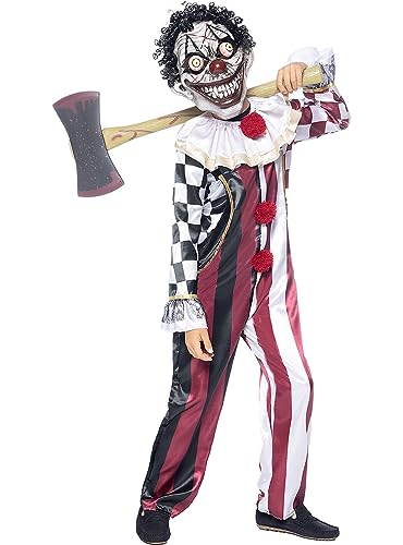 Funidelia | Horror-Clown Kostüm Premium für Jungen Clowns, Killer Clown, Halloween, Horror - Kostüm für Kinder & Verkleidung für Partys, Karneval & Halloween - Größe 5-6 Jahre - Granatfarben von Funidelia