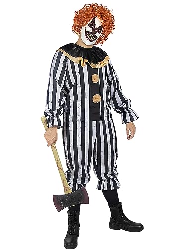 Funidelia | HorrorClown Kostüm Deluxe für Herren Clowns, Killer Clown, Halloween, Horror - Kostüm für Erwachsene & Verkleidung für Partys, Karneval & Halloween - Größe L - Granatfarben von Funidelia