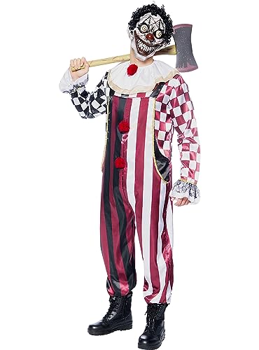 Funidelia | HorrorClown Kostüm Premium für Herren Clowns, Killer Clown, Halloween, Horror - Kostüm für Erwachsene & Verkleidung für Partys, Karneval & Halloween - Größe XL - Granatfarben von Funidelia