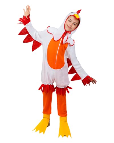 Funidelia | Huhn Kostüm für Jungen & Mädchen Tiere, Henne, Hahn, Küken - Kostüme für Kinder & Verkleidung für Partys, Karneval & Halloween - Größe 5-6 Jahre - Weiß von Funidelia