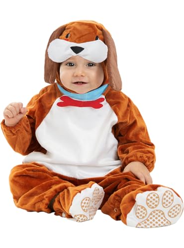 Funidelia | Baby Hundekostüm für 0-6 Monate, Bunt, Polyester, Unisex, Karneval, Halloween, Kostümparty, Tier, Originell, Mit Kapuze von Funidelia