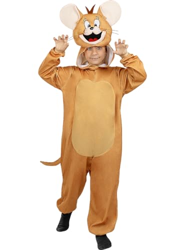 Funidelia | Jerry Kostüm - Tom & Jerry für Jungen & Mädchen Zeichentrickfilm, Katze, Maus - Kostüme für Kinder & Verkleidung für Partys, Karneval & Halloween - Größe 10-12 Jahre - Braun von Funidelia