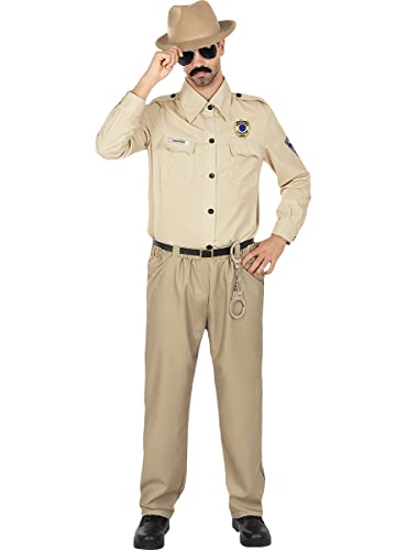 Funidelia | Jim Hopper Stranger Things Kostüm mit Hut Official Netflix für Herren Kostüm für Erwachsene & Verkleidung für Partys, Karneval & Halloween - Braun Funidelia | Jim Hopper Stranger Things Kostüm mit Hut Official Netflix für Herren Kostüm für Erwachsene & Verkleidung für Partys, Karneval & Halloween - Braun von Funidelia