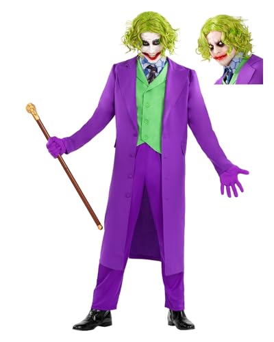 Funidelia Offizielles Joker Der Dunkle Ritter Kostüm für Herren mit Perücke, Joker Anzug für Erwachsene, Halloween- und Karnevalskostüme – Größe S Funidelia Offizielles Joker Der Dunkle Ritter Kostüm für Herren mit Perücke, Joker Anzug für Erwachsene, Halloween- und Karnevalskostüme – Größe S von Funidelia