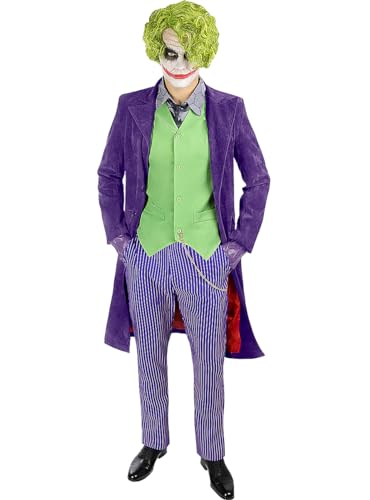 Funidelia | Joker The Dark Knight Kostüm für Herren Superhelden, DC Comics - Kostüme für Erwachsene & Verkleidung für Partys, Karneval & Halloween - Größe L - Lila von Funidelia