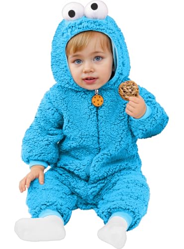 Funidelia | Kekse Monster Kostüms - Sesamstraße für Baby Sesamstraße & Die Muppet-Show & Film und Serien - Kostüm für Baby & Verkleidung für Partys, Karneval & Halloween - Größe 0-6 Monate von Funidelia