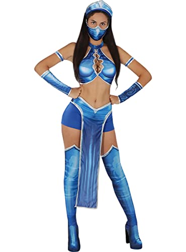 Funidelia | Kitana Kostüm Mortal Kombat für Damen Kostüm für Erwachsene & Verkleidung für Partys, Karneval & Halloween - Größe - Blau von Funidelia