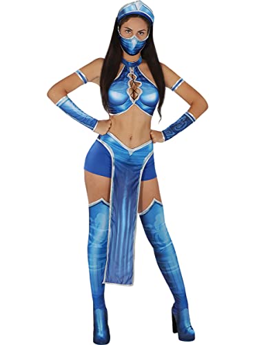 Funidelia | Kitana Kostüm Mortal Kombat für Damen Kostüm für Erwachsene & Verkleidung für Partys, Karneval & Halloween - Größe XS - Blau von Funidelia