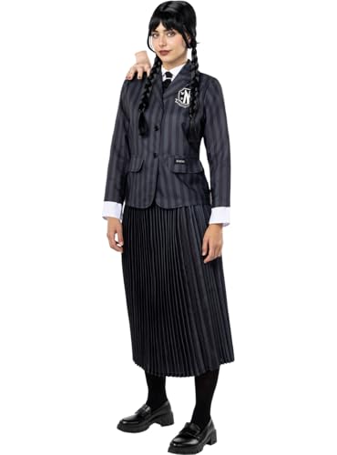 Funidelia | Kostüm Mittwoch Addams Uniform - Wednesday für Damen Addams Family, Halloween, Horrorfilm, Horror - Kostüm für Erwachsene & Verkleidung für Partys, Karneval & Halloween - Größe M Funidelia | Kostüm Mittwoch Addams Uniform - Wednesday für Damen Addams Family, Halloween, Horrorfilm, Horror - Kostüm für Erwachsene & Verkleidung für Partys, Karneval & Halloween - Größe M von Funidelia
