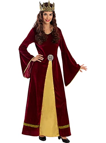 Funidelia | Lady Guinevere Kostüm für Damen Mittelalter, Prinzessinnen, Königin - Kostüm für Erwachsene & Verkleidung für Partys, Karneval & Halloween - Größe XL - Granatfarben von Funidelia