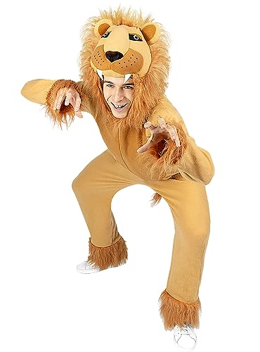 Funidelia | Löwen Kostüm für Herren und Damen Tiere, Wüste - Kostüm für Erwachsene & Verkleidung für Partys, Karneval & Halloween - Größe M - L - Braun Funidelia | Löwen Kostüm für Herren und Damen Tiere, Wüste - Kostüm für Erwachsene & Verkleidung für Partys, Karneval & Halloween - Größe M - L - Braun von Funidelia