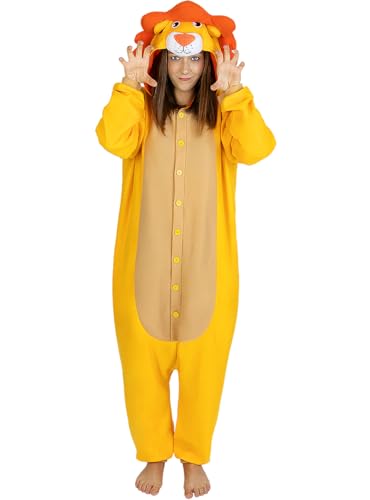Funidelia | Löwen Onesie Kostüm für Herren und Damen Größe XL Tiere, Wüste - Farben: Bunt, Zubehör für Kostüm - Lustige Kostüme für deine Partys Funidelia | Löwen Onesie Kostüm für Herren und Damen Größe XL Tiere, Wüste - Farben: Bunt, Zubehör für Kostüm - Lustige Kostüme für deine Partys von Funidelia