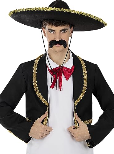 Funidelia | Mariachi Hut für Herren Tag der Toten, Halloween, Dia de los Muertos, Horror - Zubehör für Erwachsene, Zubehör für Kostüm - Schwarz Funidelia | Mariachi Hut für Herren Tag der Toten, Halloween, Dia de los Muertos, Horror - Zubehör für Erwachsene, Zubehör für Kostüm - Schwarz von Funidelia