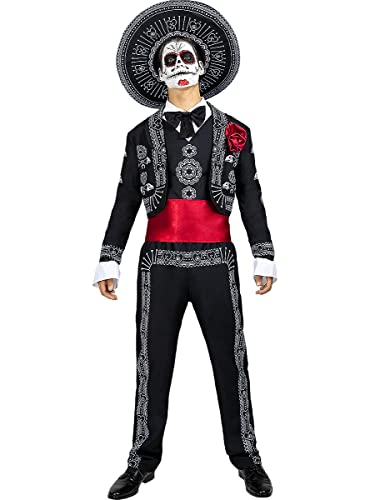 Funidelia | Mariachi Kostüm für Herren Tag der Toten, Halloween, Horror - Kostüme für Erwachsene & Verkleidung für Partys, Karneval & Halloween - Größe 3XL - Schwarz von Funidelia