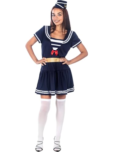 Funidelia | Matrosin Kostüm für Damen Schiffskapitän, Seemann, Marine, Berufe - Kostüm für Erwachsene & Verkleidung für Partys - Größe S - Weiß von Funidelia