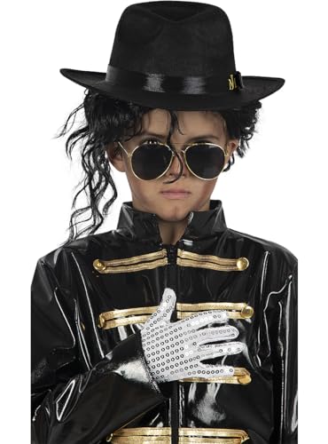 Funidelia | Michael Jackson Hut und Handschuh für Jungen Popmusik, Musikgruppen, Sänger, 80er Jahre - Zubehör für Kinder, Zubehör für Kostüm - Schwarz von Funidelia