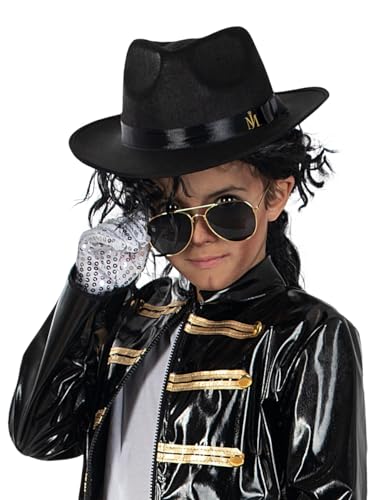 Funidelia | Michael Jackson Kostüm Kit für Jungen Popmusik, Musikgruppen, Sänger, 80er Jahre - Zubehör für Kinder, Zubehör für Kostüm - Schwarz von Funidelia