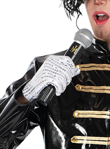 Funidelia | Michael Jackson Mikrofon und Handschuh für Herren Popmusik, Musikgruppen, Sänger, 80er Jahre - Zubehör für Erwachsene, Zubehör für Kostüm - Gold Funidelia | Michael Jackson Mikrofon und Handschuh für Herren Popmusik, Musikgruppen, Sänger, 80er Jahre - Zubehör für Erwachsene, Zubehör für Kostüm - Gold von Funidelia