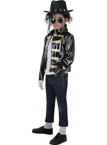 Funidelia | Michael Jackson Militär Jacke für Jungen Popmusik, Musikgruppen, Sänger, 80er Jahre - Zubehör für Kinder, Zubehör für Kostüm - Größe 5-6 Jahre - Schwarz Funidelia | Michael Jackson Militär Jacke für Jungen Popmusik, Musikgruppen, Sänger, 80er Jahre - Zubehör für Kinder, Zubehör für Kostüm - Größe 5-6 Jahre - Schwarz von Funidelia