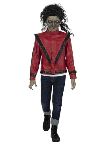 Funidelia | Michael Jackson Thriller Jacke für Jungen Popmusik, Musikgruppen, Sänger, 80er Jahre - Zubehör für Kinder, Zubehör für Kostüm - Größe 7-9 Jahre - Rot von Funidelia