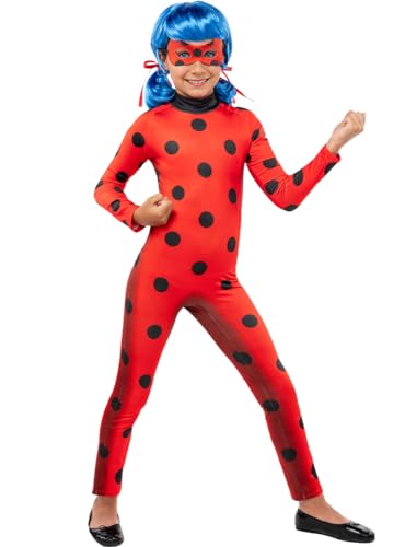 Funidelia | Miraculous Ladybug Kostüm mit Perücke für Mädchen Zeichentrickfilm & Ladybug - Kostüm für Kinder & Verkleidung für Partys, Karneval & Halloween - Größe 10-12 Jahre von Funidelia