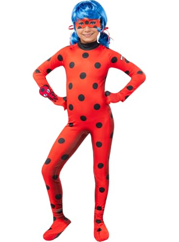 Funidelia | Miraculous Ladybug Kostüm mit Zubehör für Mädchen Zeichentrickfilm, Ladybug, Miraculous - Kostüm für Kinder & Verkleidung für Partys, Karneval & Halloween - Größe 10-12 Jahre - Rot von Funidelia