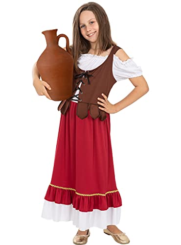 Funidelia | Mittelalter Wirtin Kostüm Classic für Mädchen Mittelalter, Bauer, Tavernenwirtin - Kostüm für Kinder & Verkleidung für Partys, Karneval & Halloween - Größe 7-9 Jahre - Braun Funidelia | Mittelalter Wirtin Kostüm Classic für Mädchen Mittelalter, Bauer, Tavernenwirtin - Kostüm für Kinder & Verkleidung für Partys, Karneval & Halloween - Größe 7-9 Jahre - Braun von Funidelia