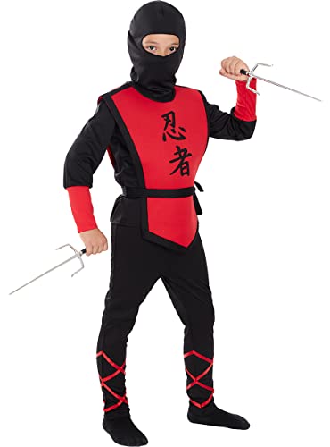 Funidelia | Ninja Kostüm rot für Jungen Ninja, Japan - Kostüm für Kinder & Verkleidung für Partys, Karneval & Halloween - Größe 10-12 Jahre - Rot von Funidelia