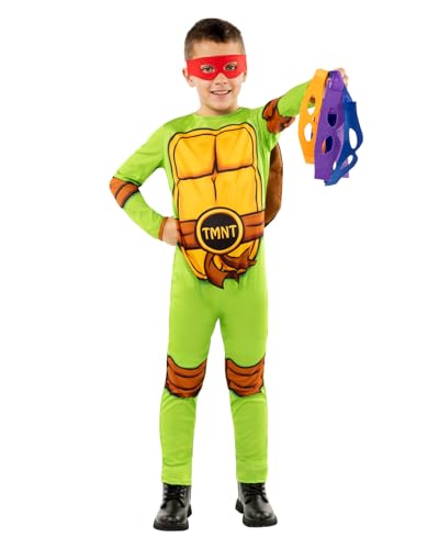 Funidelia Offizielles Teenage Mutant Ninja Turtles Kostüm für Jungen und Mädchen mit Overall, Panzer und 4 Masken, Ninja Anzug Kinder, Karneval, Halloween und Partys – Größe 3-4 Jahre Funidelia Offizielles Teenage Mutant Ninja Turtles Kostüm für Jungen und Mädchen mit Overall, Panzer und 4 Masken, Ninja Anzug Kinder, Karneval, Halloween und Partys – Größe 3-4 Jahre von Funidelia