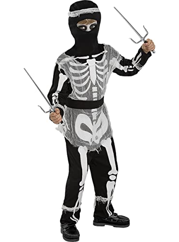 Funidelia | Ninja Zombie-Skelett Kostüm für Jungen Untoter, Halloween, Horror - Kostüm für Kinder & Verkleidung für Partys, Karneval & Halloween - Größe 3-4 Jahre - Schwarz von Funidelia