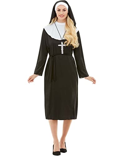 Funidelia | Nonne Kostüm für Damen Größe L Religion, Nun, Sister Act, Berufe - Farben: Schwarz, Zubehör für Kostüm - Lustige Kostüme für Deine Partys von Funidelia