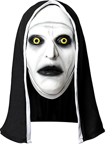Funidelia | Nonne Valak Maske für Herren und Damen The Nun, Horrorfilm, Horror - Zubehör für Erwachsene, Zubehör für Kostüm - Weiß von Funidelia