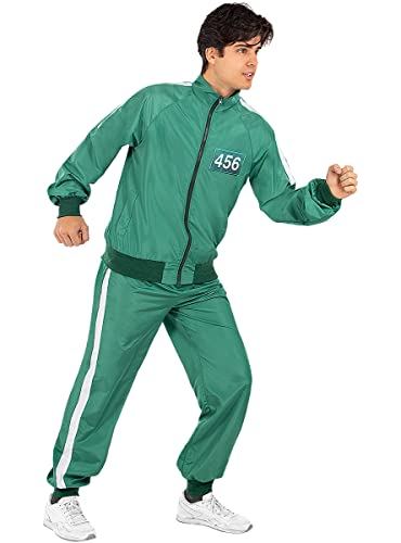 Funidelia | Offizieller Squid Game Jogginganzug Nr. 456 für Herren und Damen Netflix, Tintenfischspiel - Kostüm für Erwachsene & Verkleidung für Partys, Karneval & Halloween - Größe L - XL - Grün Funidelia | Offizieller Squid Game Jogginganzug Nr. 456 für Herren und Damen Netflix, Tintenfischspiel - Kostüm für Erwachsene & Verkleidung für Partys, Karneval & Halloween - Größe L - XL - Grün von Funidelia