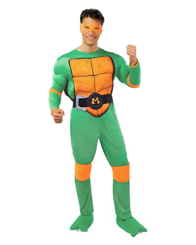 Funidelia Offizielles Michelangelo Teenage Mutant Ninja Turtles Kostüm für Herren mit muskulösem Overall, Panzer und Maske, Ninja Anzug für Erwachsene, Karneval, Halloween und Partys – Größe L Funidelia Offizielles Michelangelo Teenage Mutant Ninja Turtles Kostüm für Herren mit muskulösem Overall, Panzer und Maske, Ninja Anzug für Erwachsene, Karneval, Halloween und Partys – Größe L von Funidelia