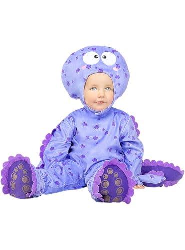 Funidelia | Oktopus Kostüms für Baby Tiere - Kostüme für Kinder & Verkleidung für Partys, Karneval & Halloween - Größe 6-12 Monate - Lila von Funidelia
