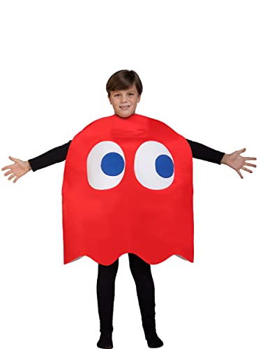 Funidelia | Pac-Man Blinky Kostüm 100% OFFIZIELLE für Jungen und Mädchen Größe 4-10 Jahre Games, 80er Jahre, Arcade - Farben: Rot, Zubehör für Kostüm - Lustige Kostüme für deine Partys von Funidelia