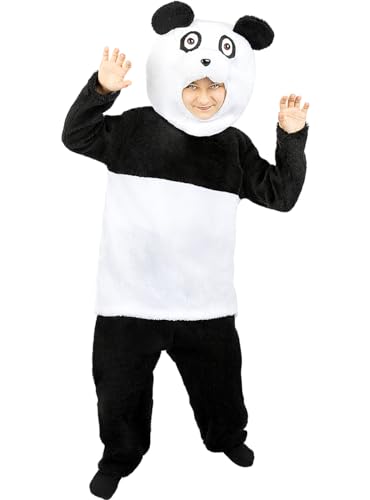 Funidelia | Pandabär Kostüm für Jungen & Mädchen Tiere, Bär - Kostüme für Kinder & Verkleidung für Partys, Karneval & Halloween - Größe 5-6 Jahre - Schwarz von Funidelia