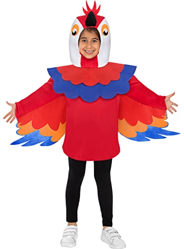 Funidelia | Papagei Kostüm für Jungen und Mädchen Tiere, Vögel - Kostüm für Kinder & Verkleidung für Partys, Karneval & Halloween - Größe 5-6 Jahre - Rot Funidelia | Papagei Kostüm für Jungen und Mädchen Tiere, Vögel - Kostüm für Kinder & Verkleidung für Partys, Karneval & Halloween - Größe 5-6 Jahre - Rot von Funidelia