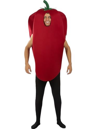 Funidelia | Paprika Kostüm rot für Herren und Damen ▶ Essen, Trinken - Kostüme für Erwachsene & Verkleidung für Partys, Karneval & Halloween - Einheitsgröße - Rot von Funidelia