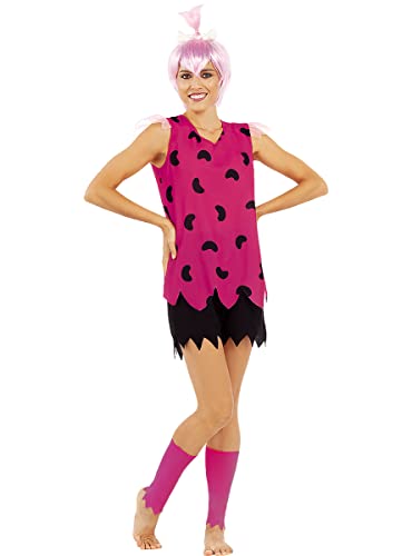 Funidelia | Pebbles Kostüm - Familie Feuerstein für Damen The Flintstones, Höhlenmensch - Kostüme für Erwachsene & Verkleidung für Partys, Karneval & Halloween - Größe M - Rosa von Funidelia