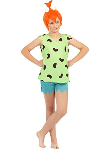 Funidelia | Pebbles Kostüm - Familie Feuerstein für Mädchen The Flintstones, Höhlenmensch - Kostüme für Kinder & Verkleidung für Partys, Karneval & Halloween - Größe 10-12 Jahre - Grün von Funidelia