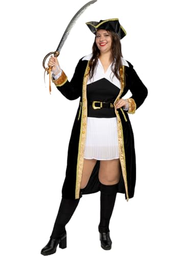 Funidelia | Piraten Kostüm deluxe Kolonial Kollektion für Damen Korsar, Seeräuber - Kostüm für Erwachsene & Verkleidung für Partys, Karneval & Halloween - Größe 4XL - Schwarz Funidelia | Piraten Kostüm deluxe Kolonial Kollektion für Damen Korsar, Seeräuber - Kostüm für Erwachsene & Verkleidung für Partys, Karneval & Halloween - Größe 4XL - Schwarz von Funidelia