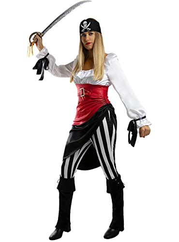 Funidelia | Piratin Abenteuerin Kostüm für Damen Größe S ▶ Korsar, Seeräuber - Farben: Bunt, Zubehör für Kostüm - Lustige Kostüme für Deine Partys von Funidelia