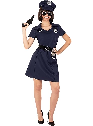 Funidelia | Polizist Kostüm für Damen Polizist, Agent, FBI, Berufe - Kostüm für Erwachsene & Verkleidung für Partys, Karneval & Halloween - Größe XS - Blau von Funidelia
