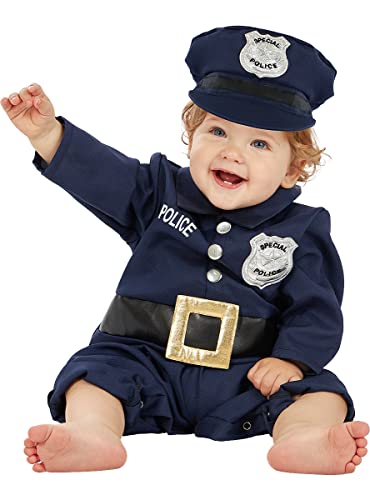 Funidelia | Polizisten Kostüm für Baby Polizist, Agent, FBI, Berufe - Kostüm für Baby & Verkleidung für Partys, Karneval & Halloween - Größe 0-6 Monate - Schwarz von Funidelia