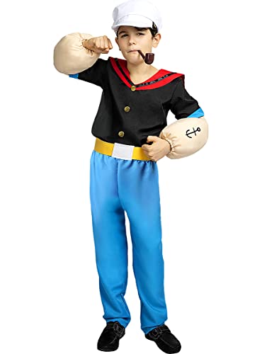 Funidelia | Popeye Kostüm 100% OFFIZIELLE für Jungen Größe 7-9 Jahre Popeye, Zeichentrickfilm - Farben: Bunt, Zubehör für Kostüm - Lustige Kostüme für Deine Partys Funidelia | Popeye Kostüm 100% OFFIZIELLE für Jungen Größe 7-9 Jahre Popeye, Zeichentrickfilm - Farben: Bunt, Zubehör für Kostüm - Lustige Kostüme für Deine Partys von Funidelia