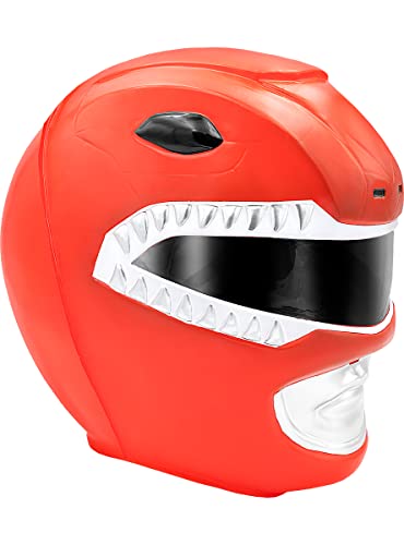 Funidelia | Power Ranger Helm rot für Herren Film und Serien, Superhelden, Zeichentrickfilm - Zubehör für Erwachsene, Zubehör für Kostüm - Rot von Funidelia